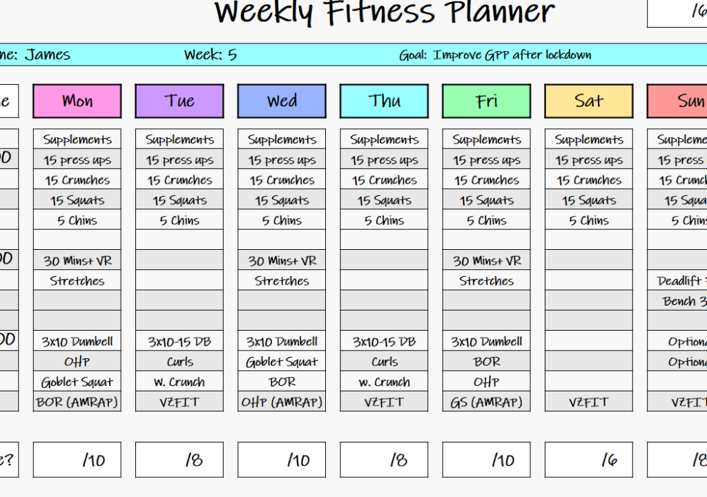 My Fitness Plan 1 my fitness plan